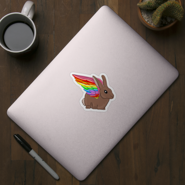 Rabbit with rainbow wings by MelanieJeyakkumar